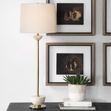 Travertine Accented Buffet Lamp | Uttermost Hemisphere