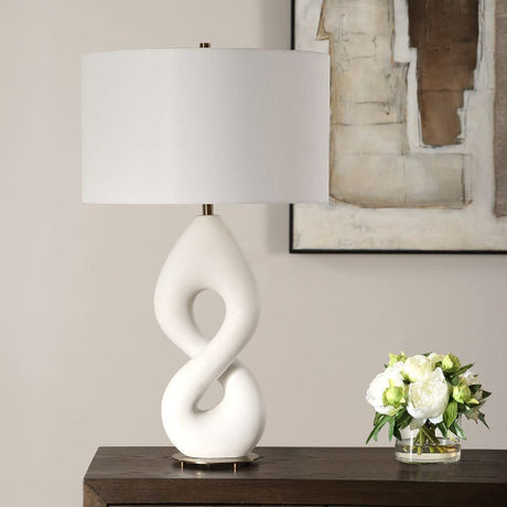   Twisted White Stone Table Lamp | Oroa.com