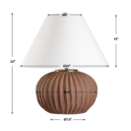 Channeled Brown Porcelain Table Lamp | Uttermost Keoghan