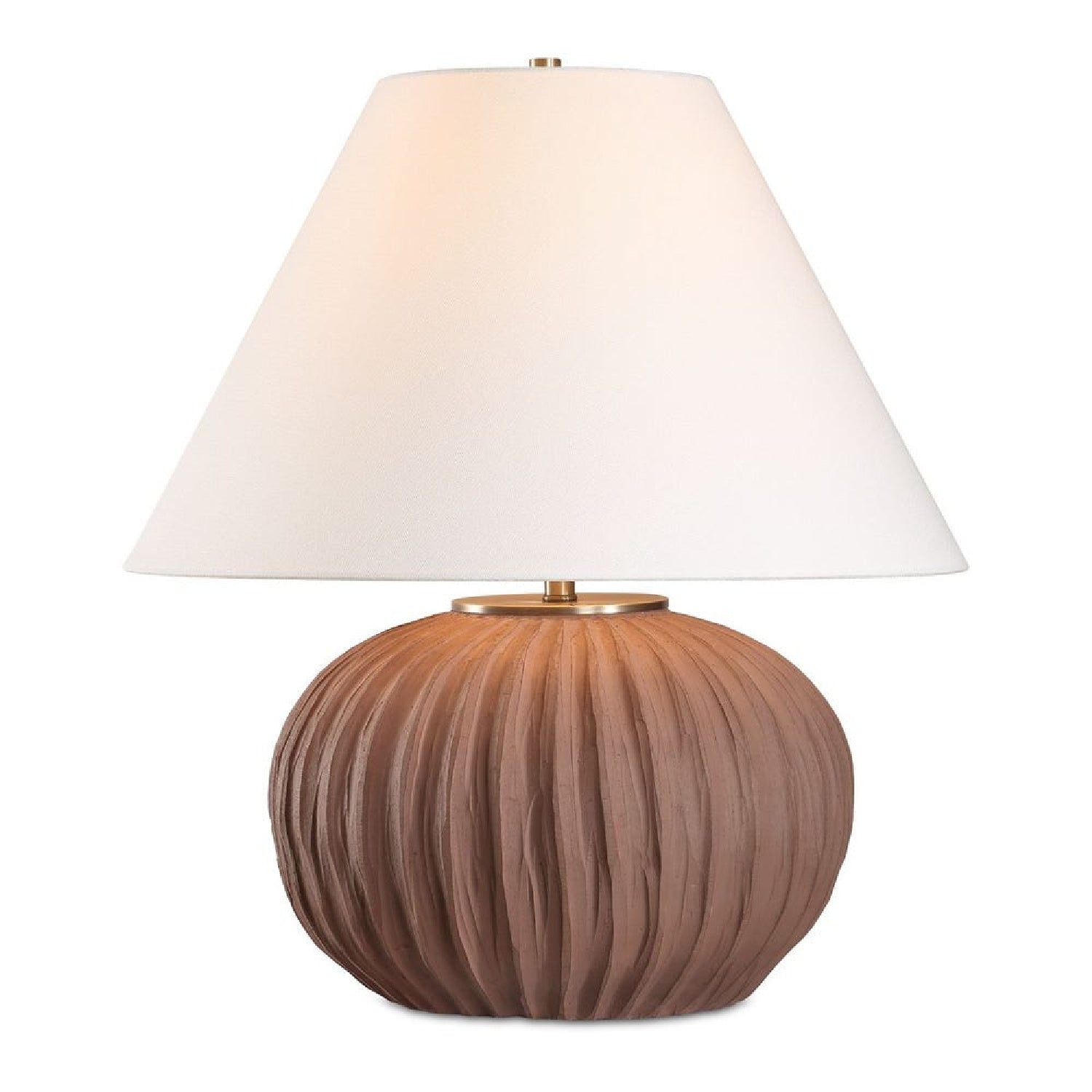Oracle Table Lamp ガエ アウレンティ Channeled Brown Porcelain Table Lamp | Uttermost Keoghan | OROA