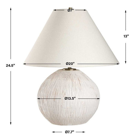 White Distressed Porcelain Table Lamp | Uttermost Meryl