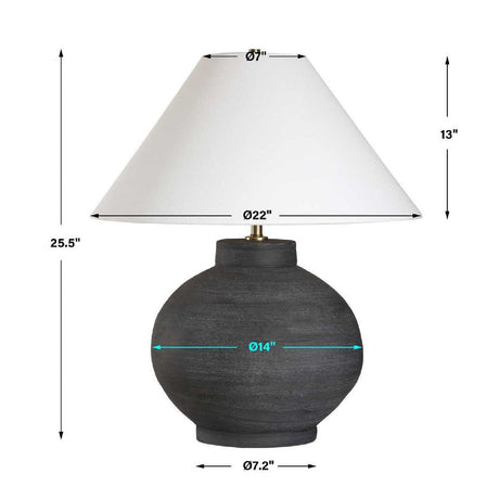 Modern European furniture - Black Porcelain Table Lamp - www.oroa.com