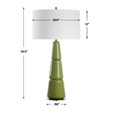 Modern European furniture - Stacked Green Ceramic Table Lamp - www.oroa.com