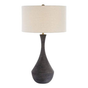 Modern European furniture -  Black Textured Ceramic Table Lamp by Uttermost Helston - www.oroa.com