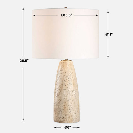 Unfilled Natural Travertine Table Lamp | Uttermost Maury