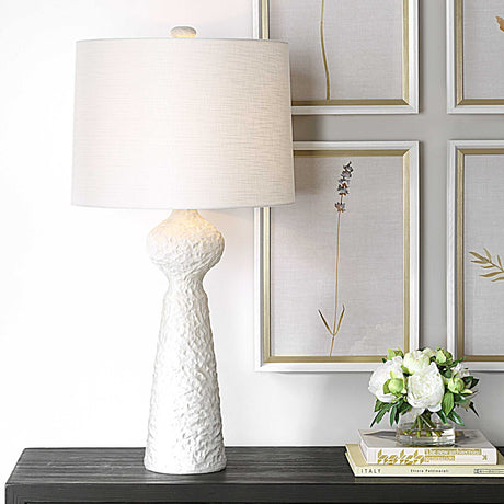 White Coarse Ceramic Table Lamp | Uttermost Sonata