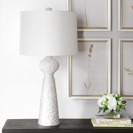 White Coarse Ceramic Table Lamp | Uttermost Sonata