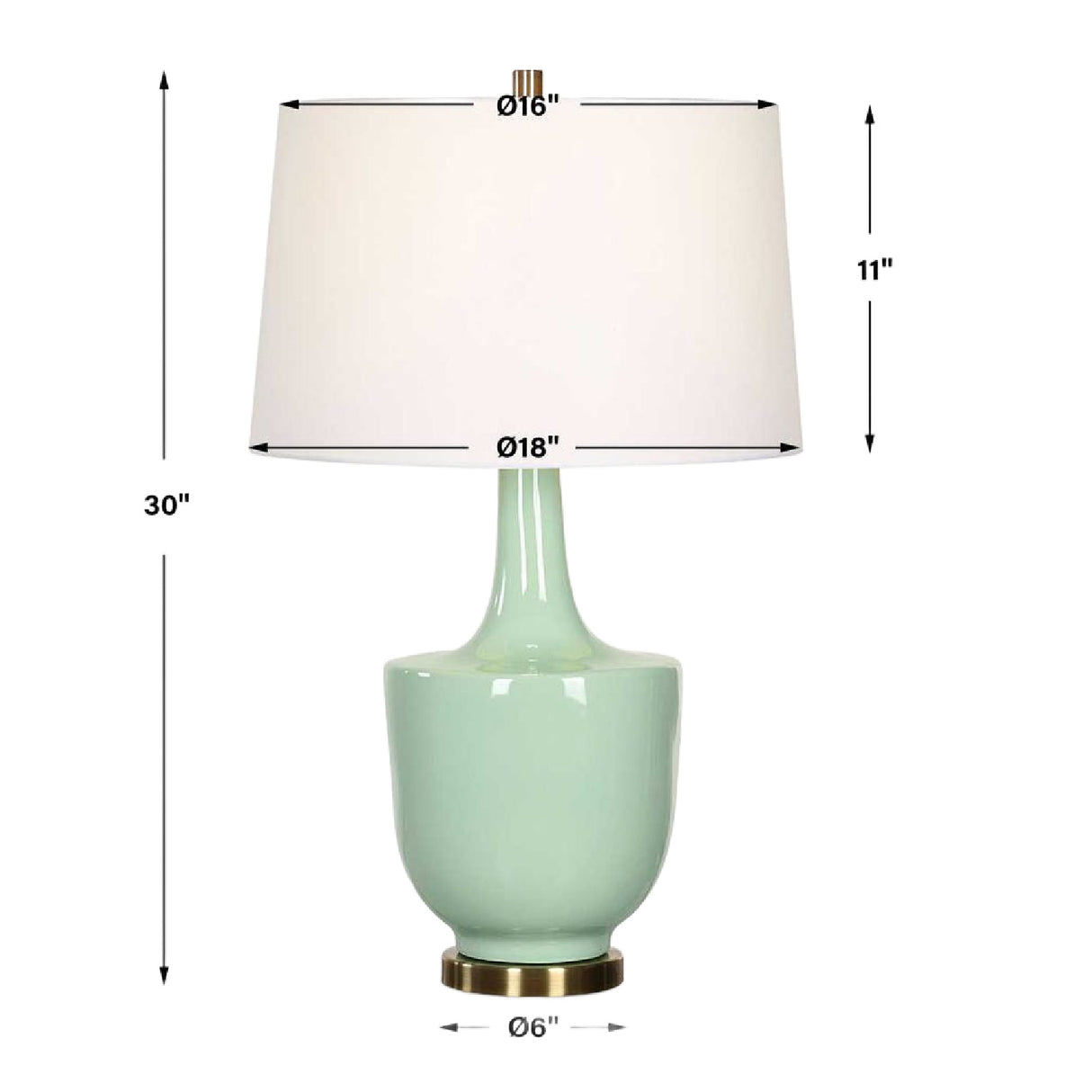   Mint Green Ceramic Table Lamp | Oroa.com