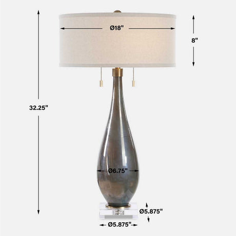 Glass Base Linen Table Lamp | Uttermost Cardoni - www.oroa.com