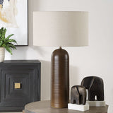 Ridged Brown Ceramic Table Lamp | Uttermost Trexler