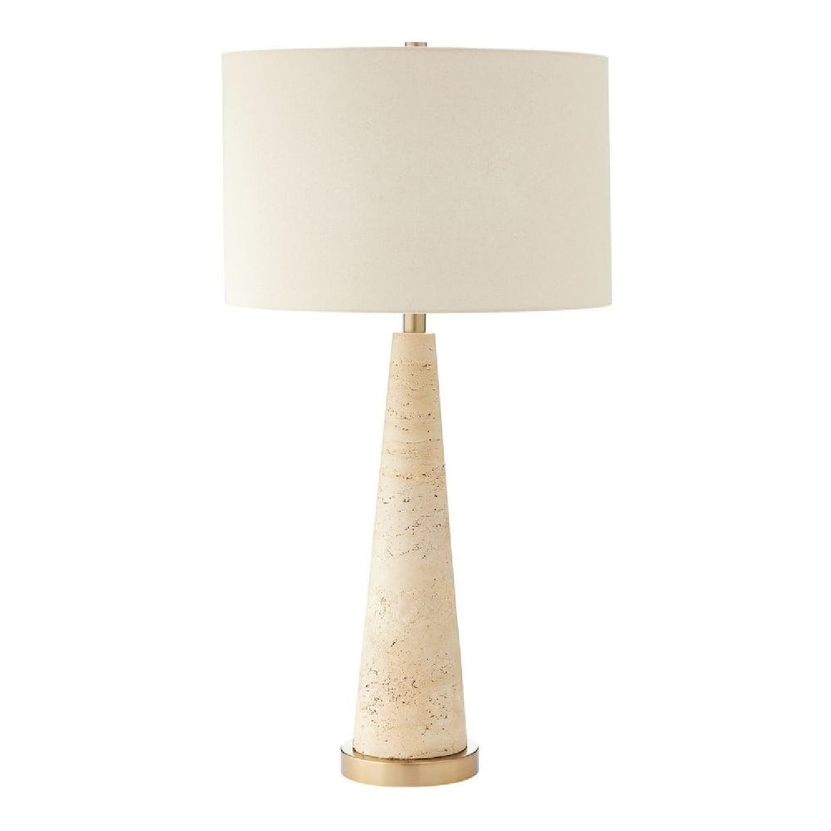   Tapered Beige Travertine Table Lamp | Oroa.com