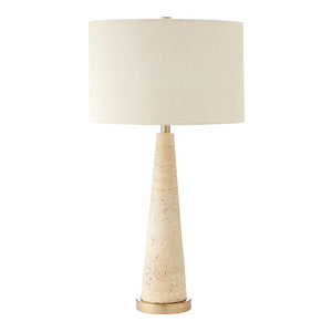   Tapered Beige Travertine Table Lamp | Oroa.com