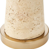 Tapered Beige Travertine Table Lamp | Uttermost Perkins