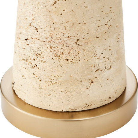 Tapered Beige Travertine Table Lamp | Uttermost Perkins