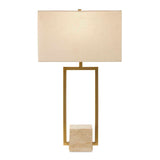 Modern European furniture - Gold Framed Travertine Table Lamp - www.oroa.com