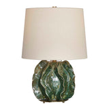 Modern European furniture - Green Ruffled Ceramic Table Lamp - www.oroa.com