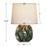 Modern European furniture - Green Ruffled Ceramic Table Lamp - www.oroa.com