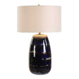 Modern European furniture - Blue Dripped Ceramic Table Lamp - www.oroa.com