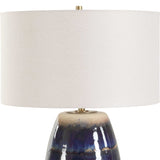 Modern European furniture - Blue Dripped Ceramic Table Lamp - www.oroa.com