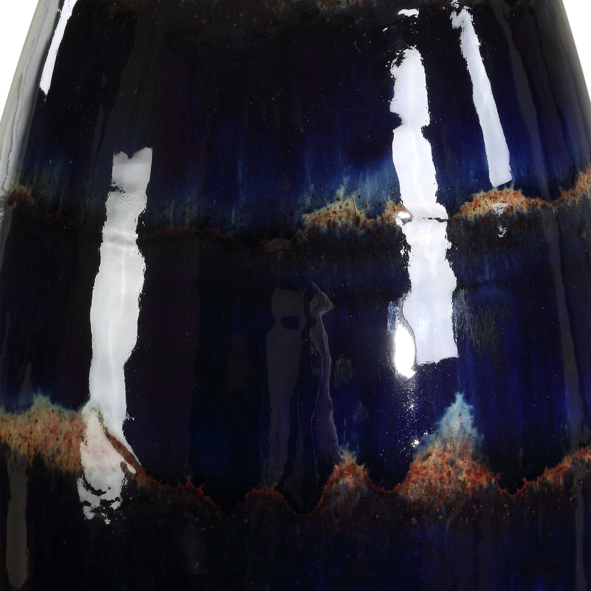 Modern European furniture - Blue Dripped Ceramic Table Lamp - www.oroa.com