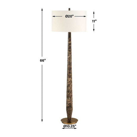 Emperador Brown Marble Floor Lamp | Uttermost Tyree
