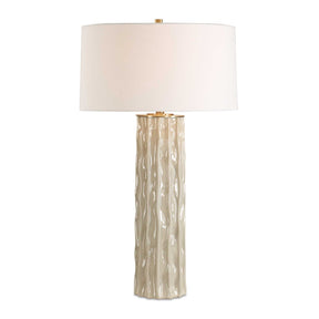 Modern European furniture - Taupe Ceramic Ridged Table Lamp by Uttermost Panili - www.oroa.com