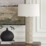 Taupe Ceramic Ridged Table Lamp | Uttermost Panili