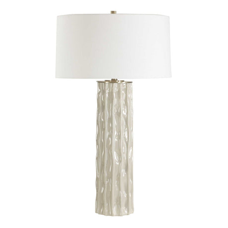 Taupe Ceramic Ridged Table Lamp | Uttermost Panili