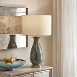 Glossy Green Ceramic Table Lamp | Uttermost Colestin