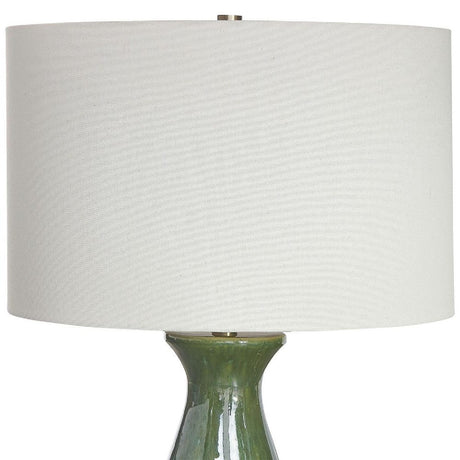Glossy Green Ceramic Table Lamp | Uttermost Colestin