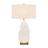 Matte White Ceramic Table Lamp | Uttermost Palm Leaf