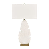 Matte White Ceramic Table Lamp | Uttermost Palm Leaf