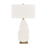 Matte White Ceramic Table Lamp | Uttermost Palm Leaf