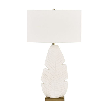 Matte White Ceramic Table Lamp | Uttermost Palm Leaf