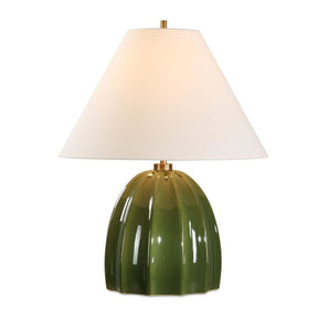 Modern European furniture - Channeled Green Ceramic Table Lamp by Uttermost Renna - www.oroa.com