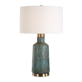 Crackled Teal Glass Table Lamp | Uttermost Dauphine