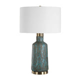 Crackled Teal Glass Table Lamp | Uttermost Dauphine