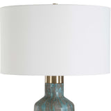 Crackled Teal Glass Table Lamp | Uttermost Dauphine