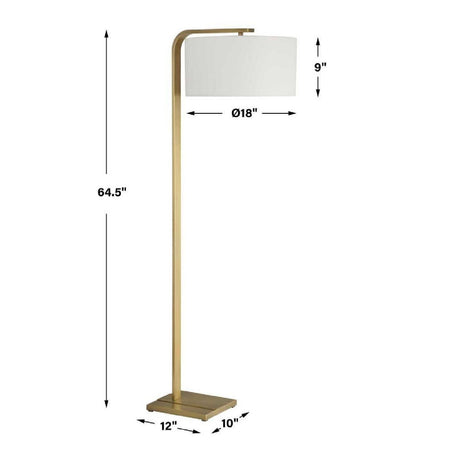 Curved Antique Brass Floor Lamp | Uttermost Laight