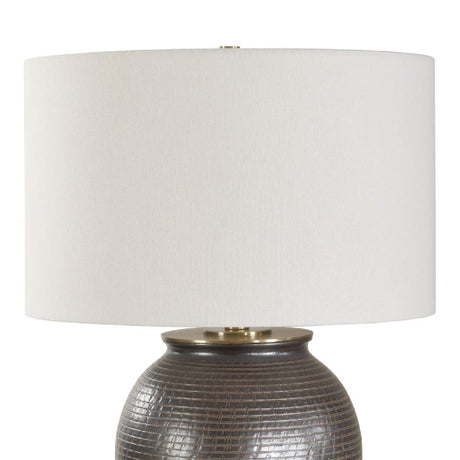 Ribbed Bronze Ceramic Table Lamp | Uttermost Hawkins