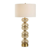 Stacked Amber Glass Table Lamp | Uttermost Assemble