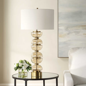   Stacked Amber Glass Table Lamp | Oroa.com
