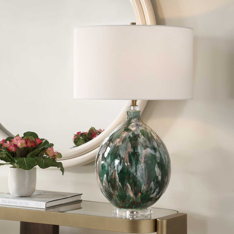 Multicolored Glazed Ceramic Table Lamp | Uttermost Mihaela