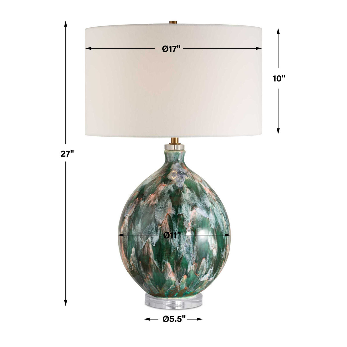 Multicolored Glazed Ceramic Table Lamp | Uttermost Mihaela