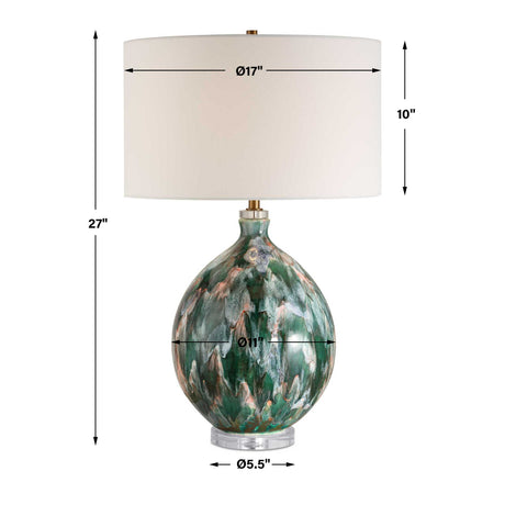 Multicolored Glazed Ceramic Table Lamp | Uttermost Mihaela
