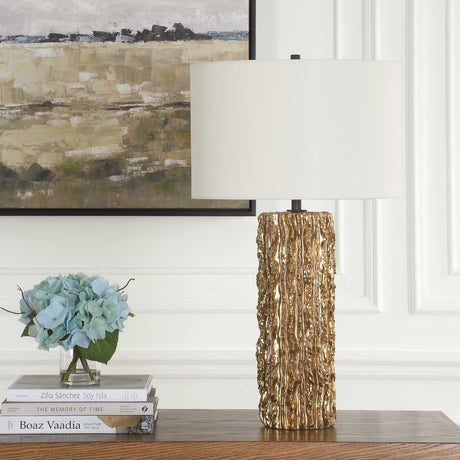 Modern European furniture - Jagged Metallic Gold Table Lamp - www.oroa.com