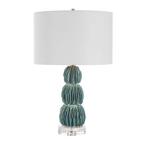   Stacked Teal Ceramic Table Lamp | Oroa.com