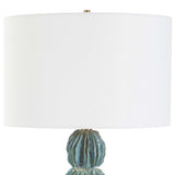 Modern European furniture - Stacked Teal Ceramic Table Lamp - www.oroa.com