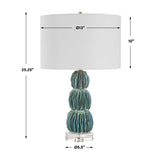 Modern European furniture - Stacked Teal Ceramic Table Lamp - www.oroa.com
