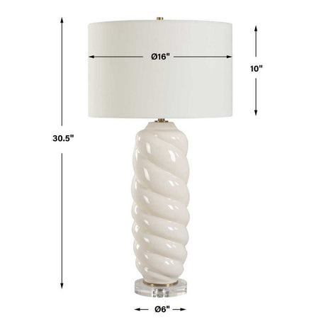 White Swirl Ceramic Table Lamp | Uttermost Anneli